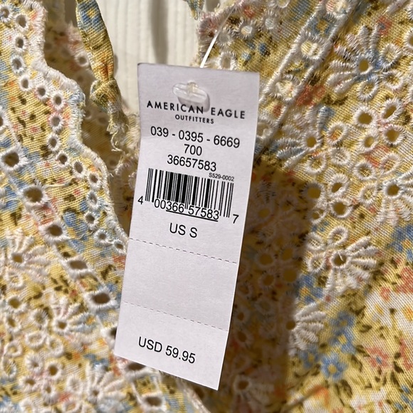 ✨NWT✨AMERICAN EAGLE Yellow Ruffled Sundress. - Picture 3 of 6